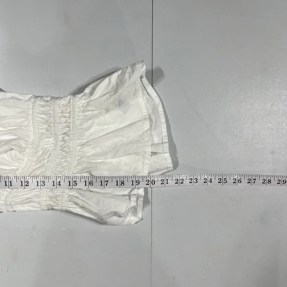Old Navy Dainty Babydoll Coquette Ren Fair Cotton Smocked Peplum Top Women Small